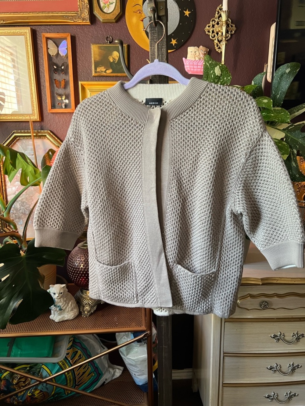 Akris Cashmere Blend Knit Cardigan Sweater Size US 8